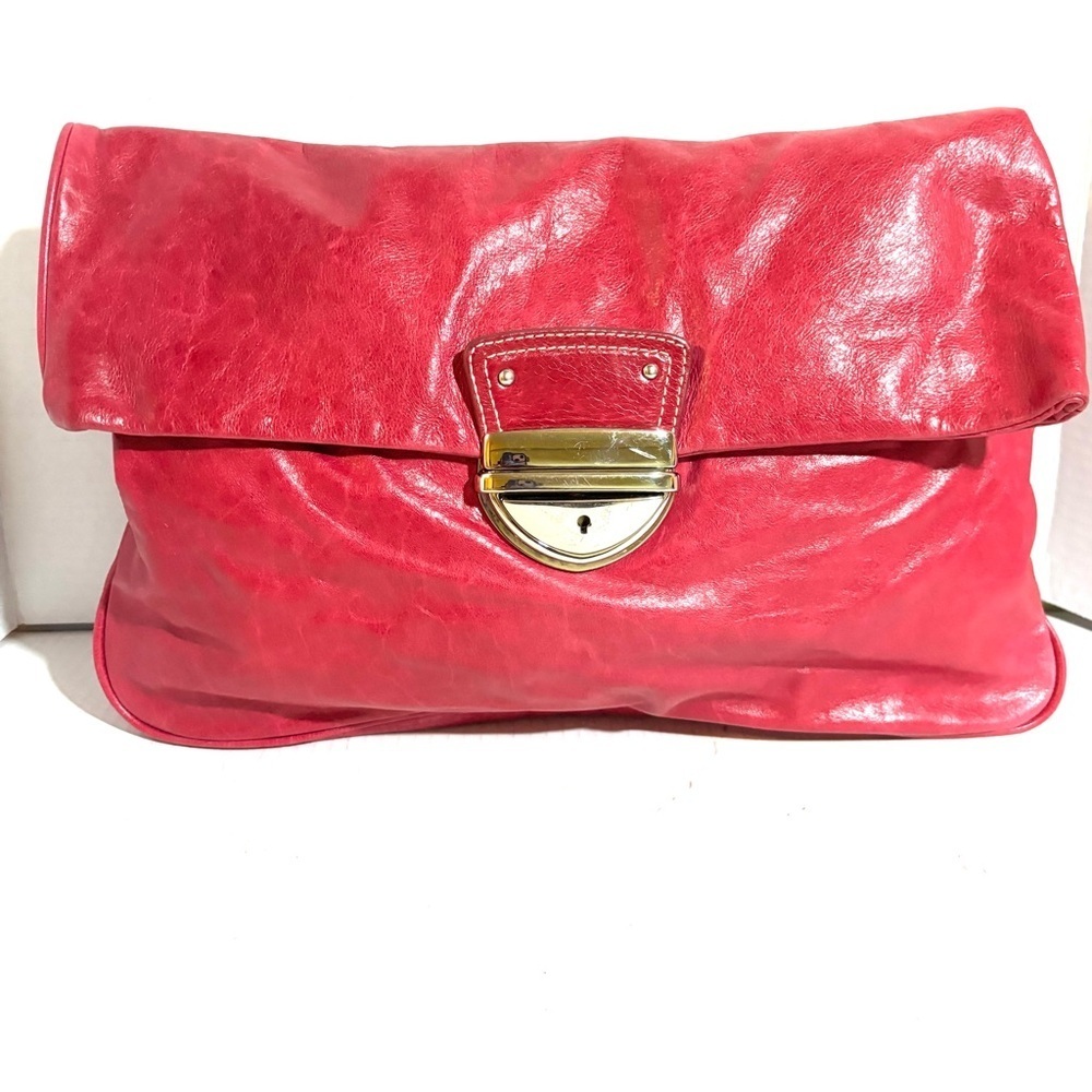 Elegant Red Leather Clutch